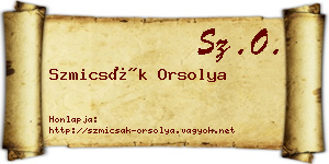 Szmicsák Orsolya névjegykártya